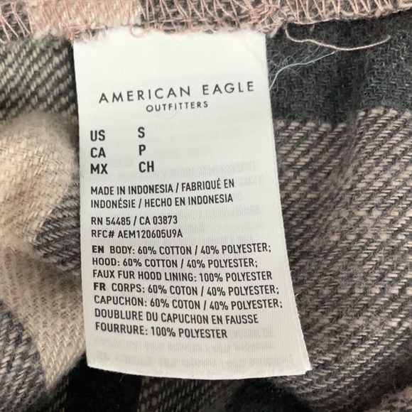 American Eagle Woman's Small‎ Plaid Hoodie – Casual Cozy - Picture 7 of 8